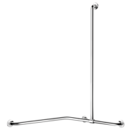 5481P-Barra de duche angular com barra vertical deslizante inox brilhante